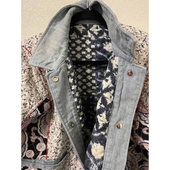 Anthropologie Blank NYC Reversible Quilted Patchwork Denim Jacket Size M - Picture 3 of 8